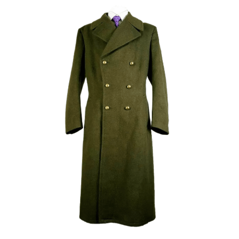 Men's Military Green Wool & Cashmere Great Double Breasted Coat Long coat