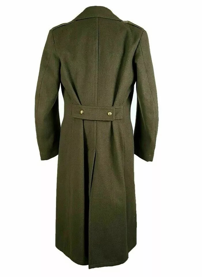 Men's Military Green Wool & Cashmere Great Double Breasted Coat Long coat